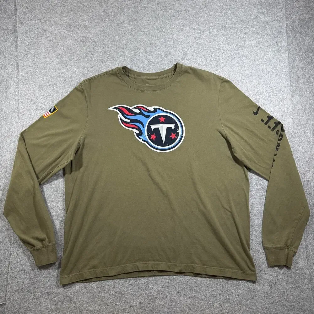 Nike Tennessee Titans Long Sleeve Shirt Mens XL Olive Salute To Army Service NFL